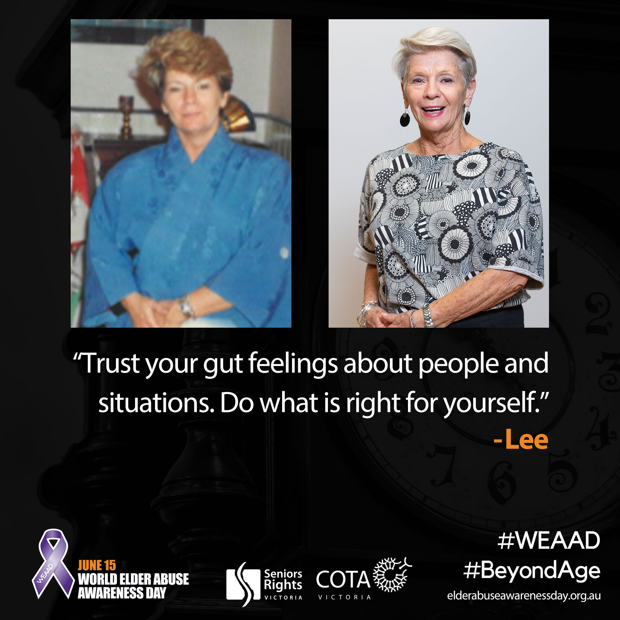 Trust your gut feelings about people and situations. Do what is right for yourself.