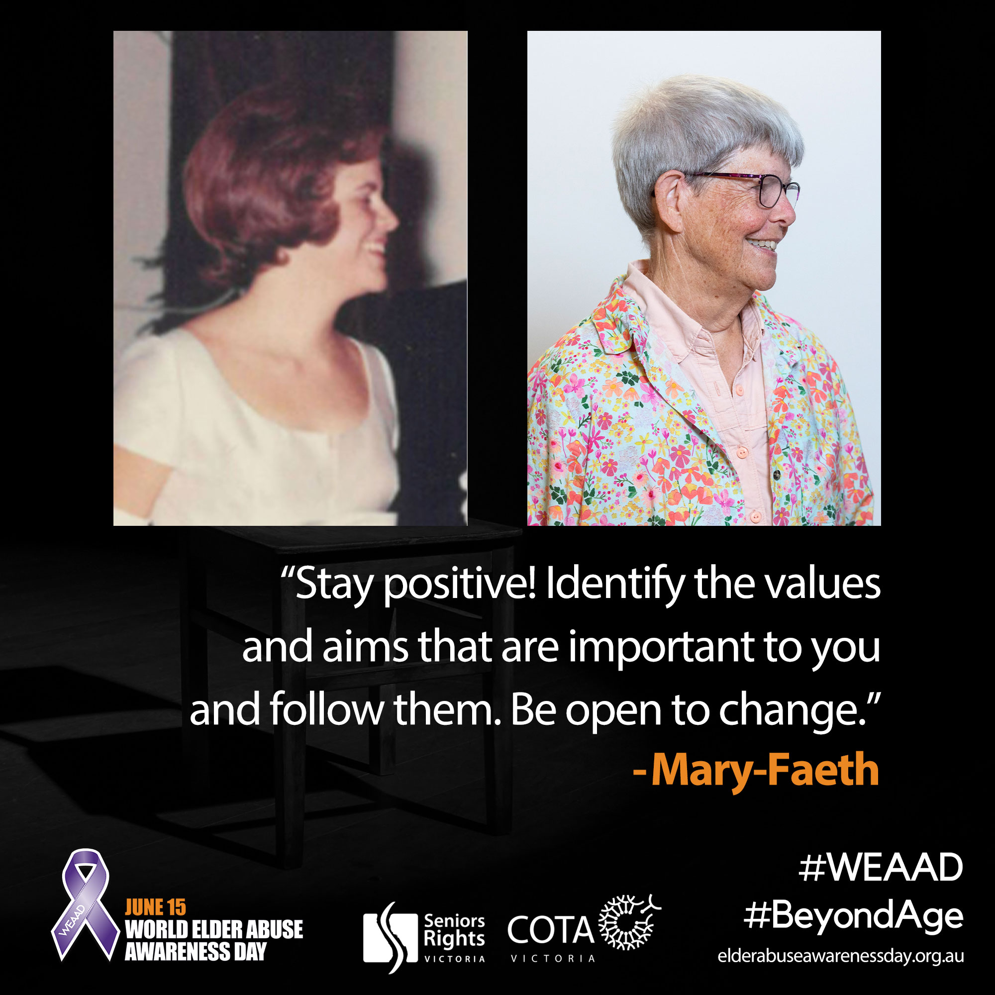 Stay positive! Identify the values and aims that are important to you and follow them. Be open to change.