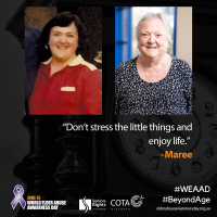 "Don't stress the little things, and enjoy life."