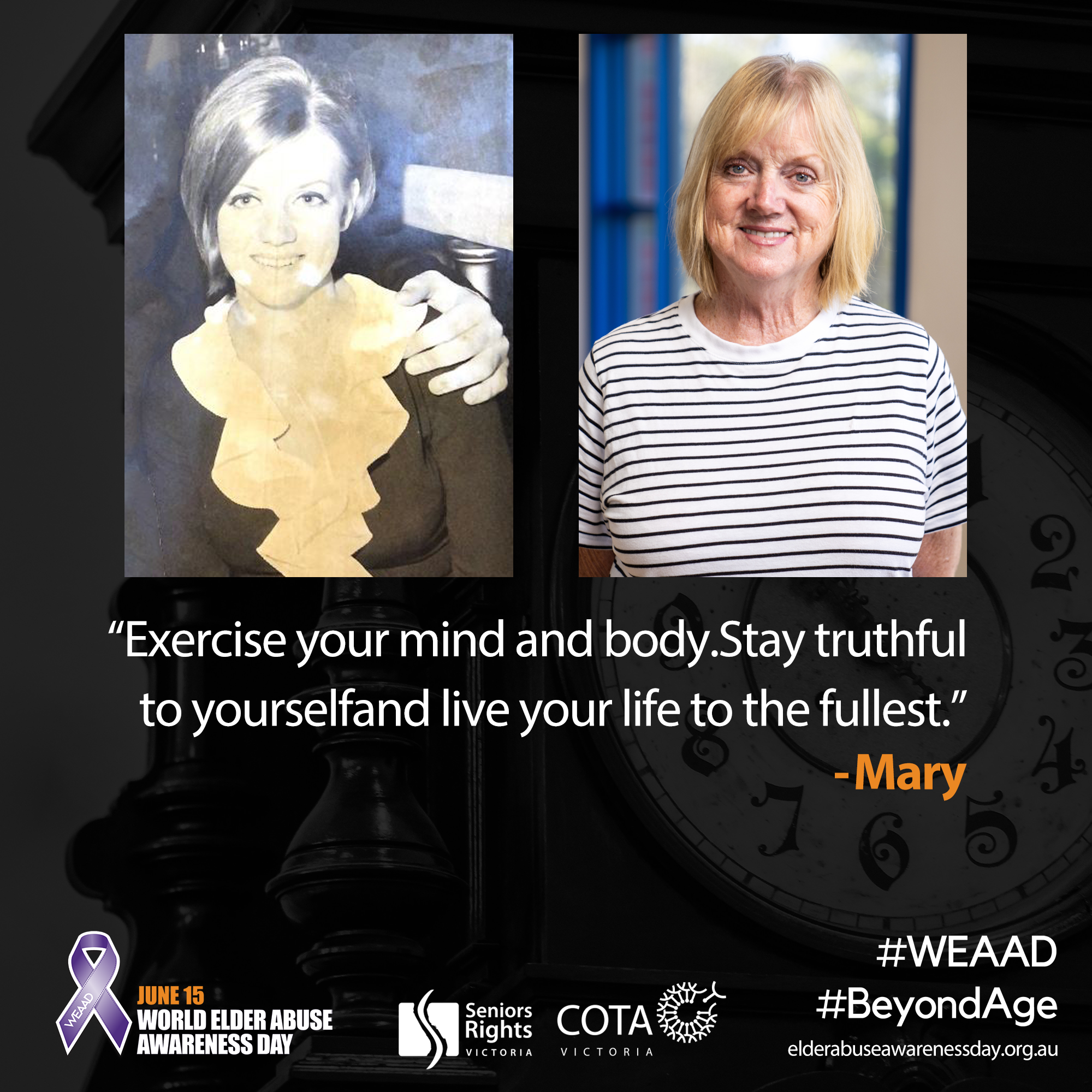 "Exercise your mind and body. Stay truthful..."