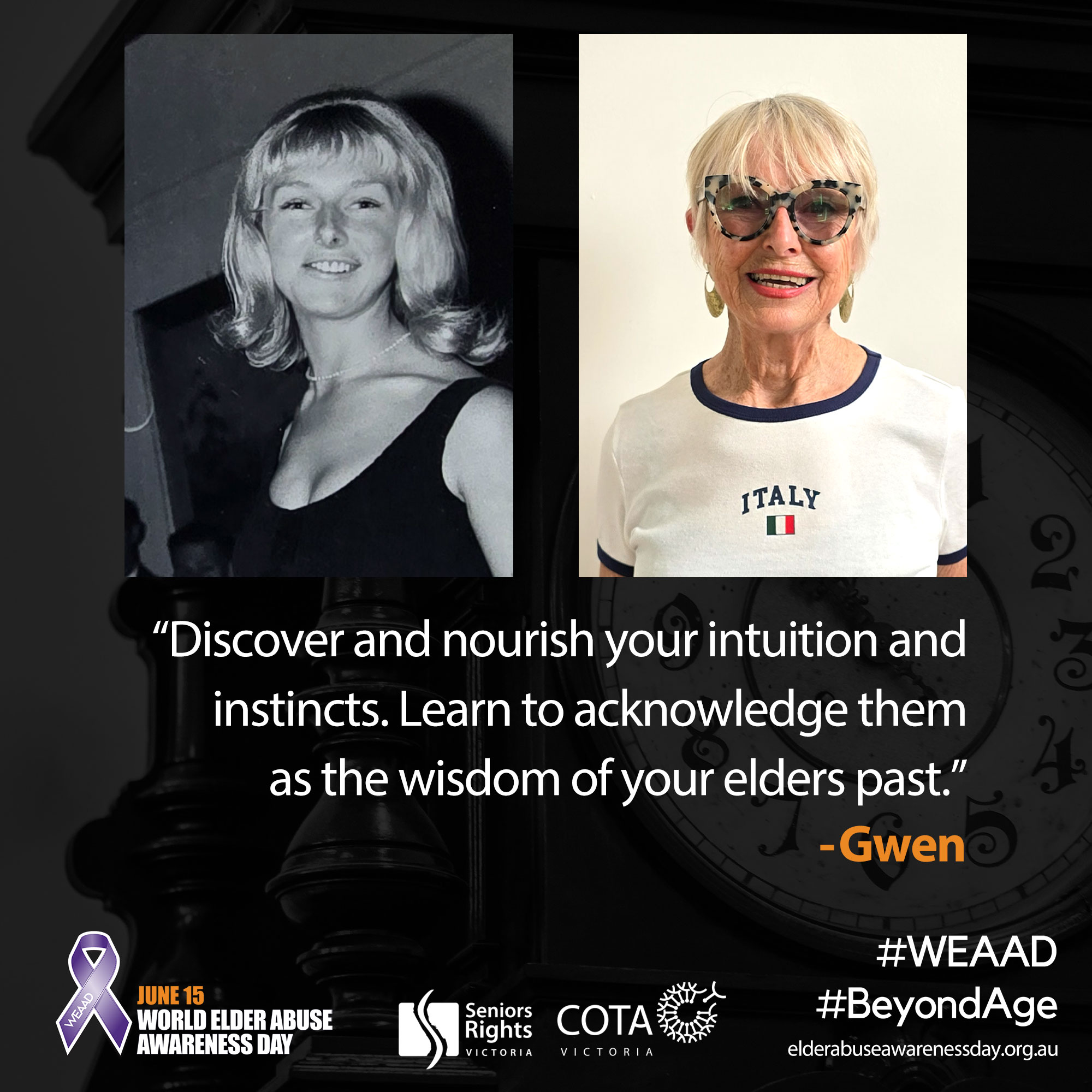 "Discover and nourish your intuition and instincts. Learn to acknowledge them as the wisdom of your elders past."