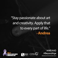 "Stay passionate about art..."