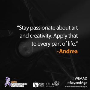 "Stay passionate about art..."
